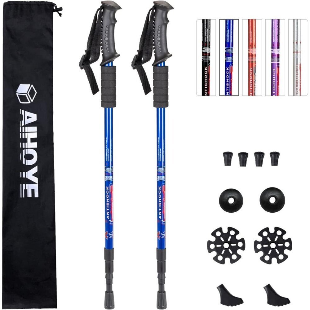 Hiking Trekking Poles, 2 Pack Collapsible, Lightweight, Anti Shock, Walking